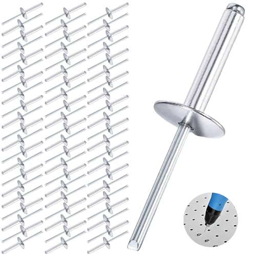 60 Stück Aluminium ​​Blindnieten Set​​ 4,8x20x16mm (0.19x0.79x0.63 Inch) ​​Popnieten​​ mit Stahlkern, ​​Blindnieten Alu Nieten​​ Silber, für Industrie und Möbel​​ Container Mechanik Elektronik​​ von Hauojaus