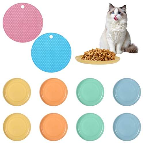 8 Stück Katzennapf Flach Katzennapf Keramik, Futternapf Katze 15cm/5.9inch mit 2 Anti-Rutsch Matten Runde Katzennapf Set, für Kätzchen und Erwachsene Katzen Trocken und Nassfutter 8 Stück Katzennapf Flach Katzennapf Keramik, Futternapf Katze 15cm/5.9inch mit 2 Anti-Rutsch Matten Runde Katzennapf Set, für Kätzchen und Erwachsene Katzen Trocken und Nassfutter von Hauojaus