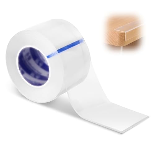 ​​​​Kantenschutz Transparent Selbstklebender Kantenschutz 1mm 4cm/1.57inch x 3m/9.8inch, Transparente Tischkantenschutz Leiste mit Nanomaterial für Baby Schutz und Möbelecken​​ von Hauojaus