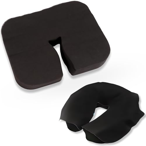 Einwegauflage für Kopfteil I 100x Schwarz I Nasenschlitztücher Massageliege I Massageauflage I Piercing Kissen Bezug I Massage Kopfstütze Bett I Wellness Zubehör I Kosmetik Kissen I Face Mats von Haus-Held