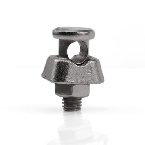 HausHeld® Anschlussklemme Inox V4A für Blitzschutzdraht Ø 8-10mm – Erdungsklemme 28x28x40mm mit M10x25 Schraube – Durchgangsklemme für Potentialausgleich & Erdungssysteme – Blitzschutz Klemme von Haus-Held
