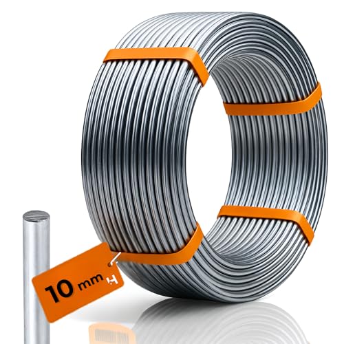HausHeld® Blitzschutz Runddraht 70m – Alu fi10mm | Erdungsdraht AlMgSi | Hochwertiger Blitzableiter | Flexibler & Korrosionsbeständiger Erdungsdraht | Meterware für Erdung, Dach & Elektroinstallation von Haus-Held
