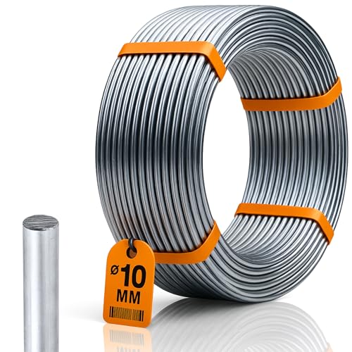 HausHeld® Blitzschutz Runddraht 95m – Alu fi10mm | Erdungsdraht AlMgSi | Hochwertiger Blitzableiter | Flexibler & Korrosionsbeständiger Erdungsdraht | Meterware für Erdung, Dach & Elektroinstallation von Haus-Held
