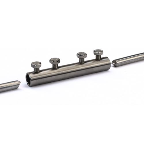 HausHeld® Edelstahl V4A Blitzschutz Durchgangsverbinder für Runddraht Ø8-10mm – Erdungsklemme für Blitzschutzdraht – Korrosionsbeständiger Verbinder für Blitzableiter & Erdungssysteme von Haus-Held
