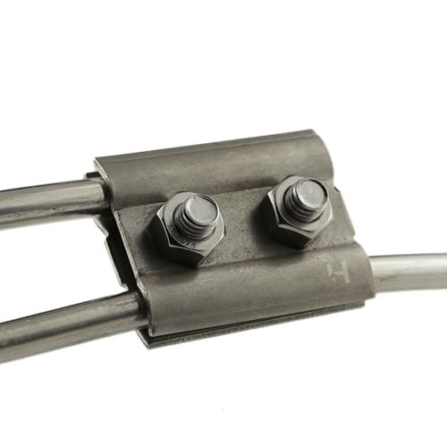 HausHeld® Edelstahl V4A Durchgangsverbinder Blitzschutz | Parallele Verbindungsklemme Ø 8-10mm | Erdungsklemme für Runddraht, Potentialausgleich, PV-Anlage, Tiefenerder, Erdungsschiene von Haus-Held