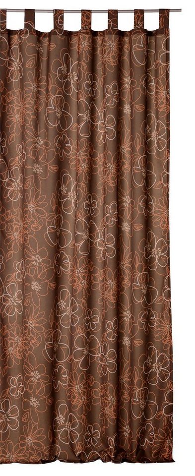 Gardine Vorhang Übergardine Gardine blickdicht Blumenmuster Schlaufen 140x245, Haus und Deko, Schlaufen (1 St), blickdicht, Polyester von Haus und Deko