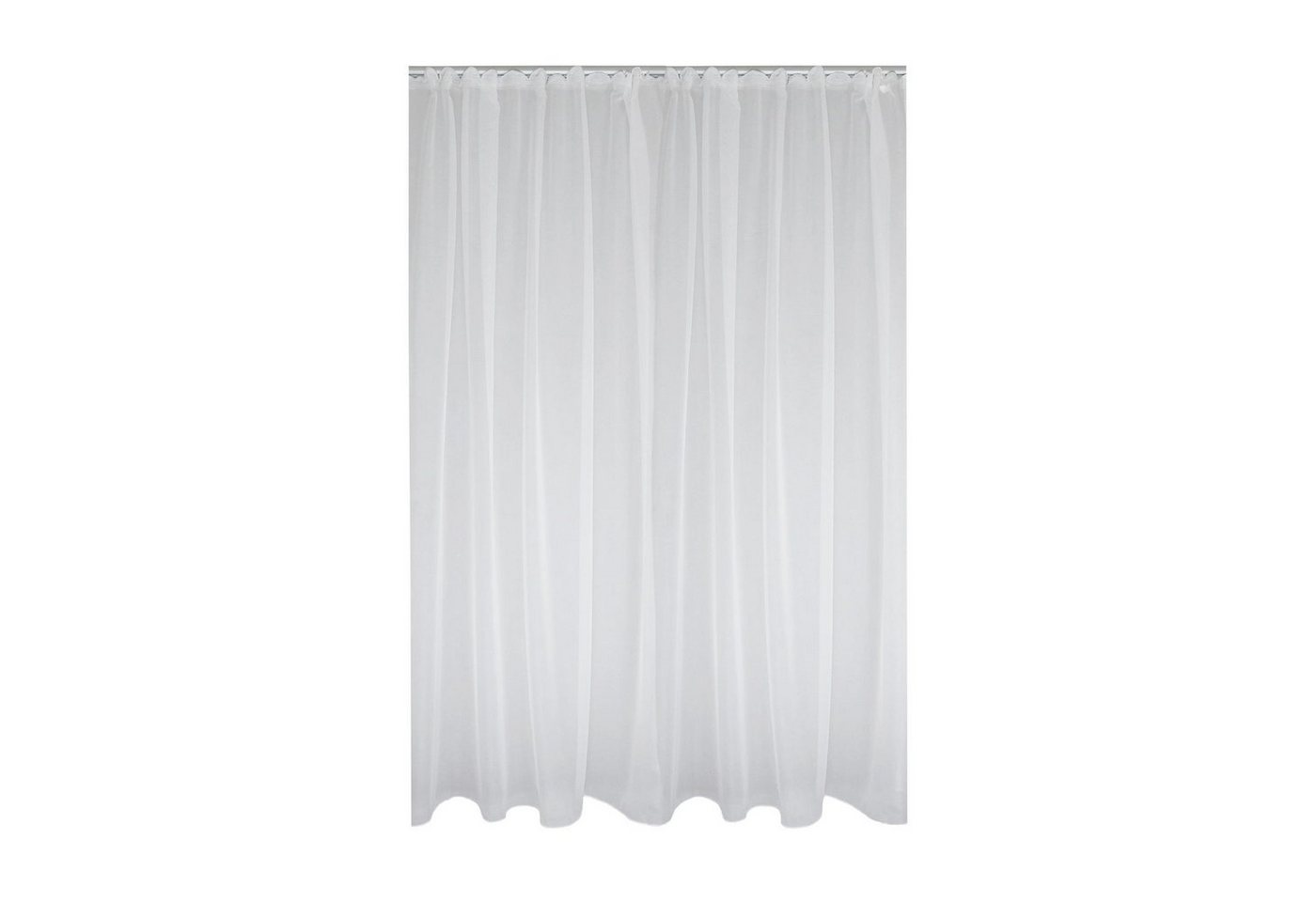 Gardine Voile Dekoschal Gardine Emotion weiß Organza Vorhang Kräuselband weiß, Haus und Deko, Kräuselband (1 St), transparent, Polyester von Haus und Deko