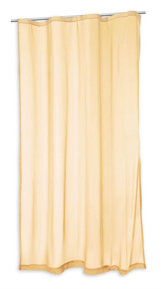 Haus und Deko Gardine Voile Vorhang mit Kräuselband Gardine Sheer in transparent ca. 140x24 (1 St), Kräuselband, transparent, Polyester von Haus und Deko