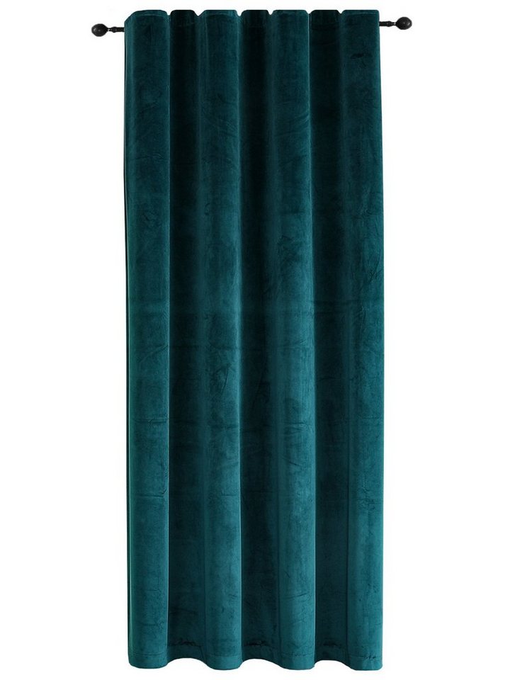 Gardine Vorhang Kräuselband 140x175 cm Verdunkelung Samt weich blickdicht, Haus und Deko, Kräuselband (1 St), Polyester von Haus und Deko