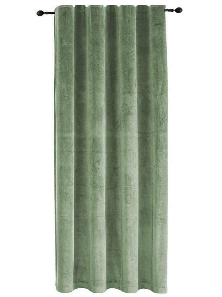 Haus und Deko Gardine Vorhang Kräuselband Verdunkelung 140x145 cm Samt weich blickdicht, Kräuselband (1 St), Polyester von Haus und Deko