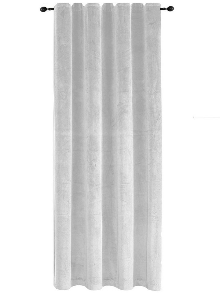 Gardine Vorhang Kräuselband Verdunkelung 140x145 cm Samt weich blickdicht, Haus und Deko, Kräuselband (1 St), Polyester von Haus und Deko