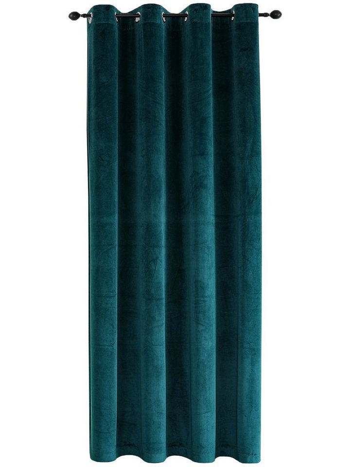 Gardine Vorhang Ösen 140x175 cm Verdunkelung Samt weich blickdicht Gardine, Haus und Deko, Ösen (1 St), Polyester von Haus und Deko