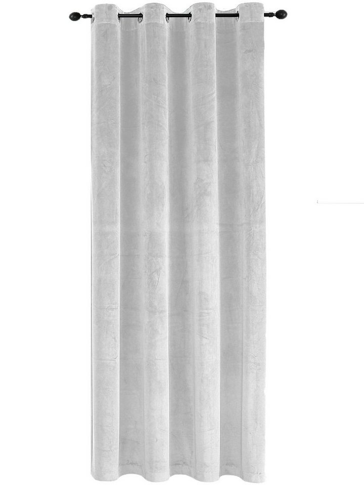 Gardine Vorhang Ösen Verdunkelung 140x145 cm Samt weich blickdicht Gardine, Haus und Deko, Ösen (1 St), Polyester von Haus und Deko