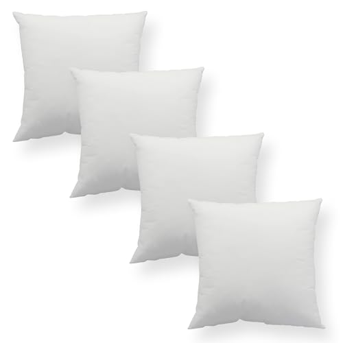 Haus und Deko 4er Set Füllkissen Innenkissen Polyester Sofakissen Kopfkissen Kissen Weiß Inlett (30 x 30 cm) von Haus und Deko