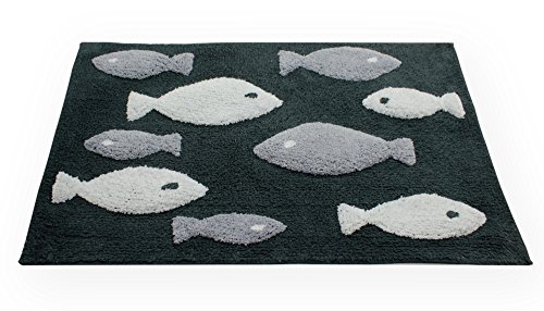 Haus und Deko Badezimmer Teppich eckig Fisch Duschvorleger Badematte Badteppich Badvorleger #1552 anthrazit 50x80 cm von Haus und Deko