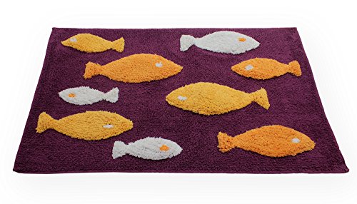 Haus und Deko Badezimmer Teppich eckig Fisch Duschvorleger Badematte Badteppich Badvorleger #1552 lila violett 50x80 cm von Haus und Deko