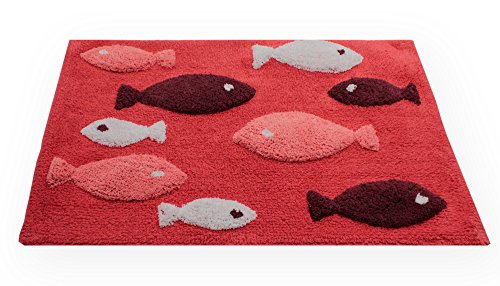 Haus und Deko Badezimmer Teppich eckig Fisch Duschvorleger Badematte Badteppich Badvorleger #1552 rot 60x120 cm von Haus und Deko