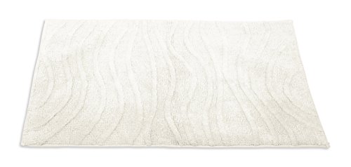 Haus und Deko Badezimmerteppich Wave Duschvorleger Badematte Badteppich Badvorleger Teppich Farbwahl #1326 (Bright White, 50x80 cm) von Haus und Deko