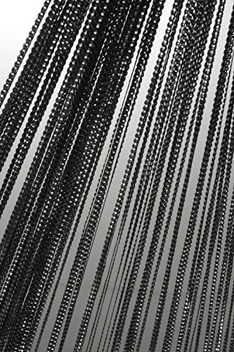 Haus und Deko Fadenvorhang Fadengardine mit Lurex veredelt Metallic Effekt Gardine Vorhang schwarz 140x250 cm von Haus und Deko