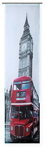 Haus und Deko Flächenvorhang 60 x 245 cm Digitaldruck Schiebevorhang London City halbtransparent, Klettband Paneelwagen Gardine Raumteiler Wohnzimmer Schlafzimmer Jugendzimmer von Haus und Deko