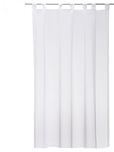 Haus und Deko Gardine weiß mit Schlaufen transparent 140 x 300 cm Emotion Organza Vorhang beschwertem Abschluß Voile Schlaufengardine von Haus und Deko