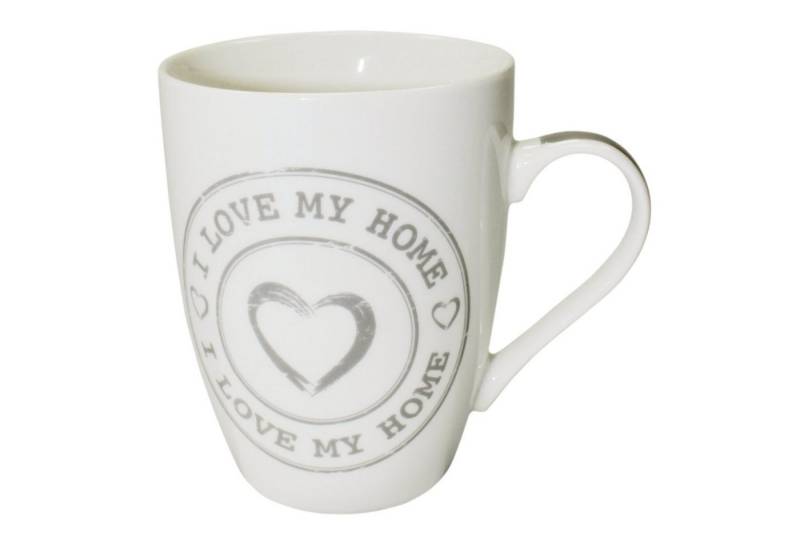 Haus und Deko Geschirr-Set Kaffeetasse "I love my home" Henkel Tasse mit Herz Porzellan Becher (1-tlg), Keramik von Haus und Deko