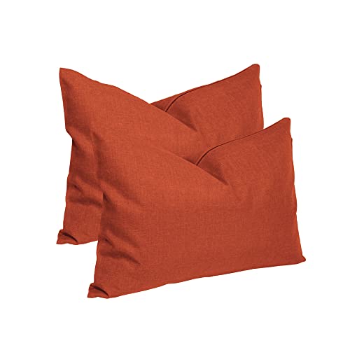 Haus und Deko Kissenbezug 30x50 cm Terracotta Leinen-Optik 2er Set Kissenbezüge einfarbig für Schlafzimmer Wohnzimmer Kissenhülle versteckter Reißverschluss Dekoratives Sofakissen von Haus und Deko