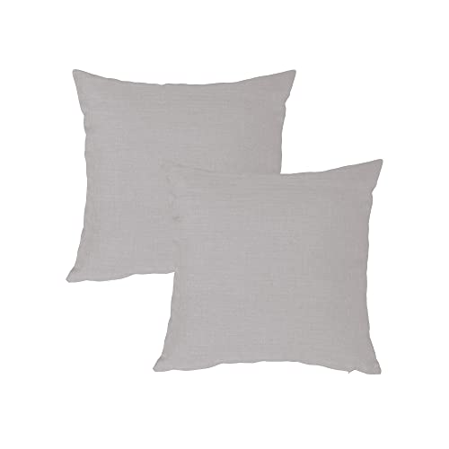 Haus und Deko Kissenbezug 40x40 cm Silber Leinen-Optik 2er Set Kissenbezüge einfarbig für Schlafzimmer Wohnzimmer Kissenhülle versteckter Reißverschluss Dekoratives Sofakissen von Haus und Deko