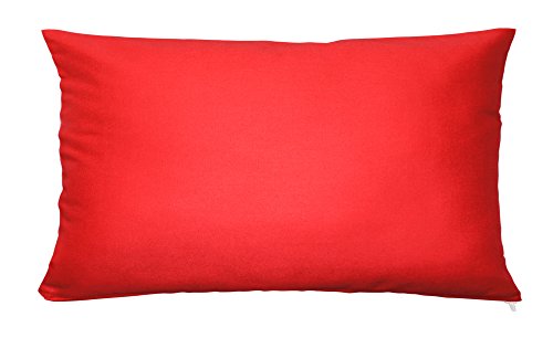 Haus und Deko Kissenbezug 40x80 cm Feuer Rot Uni Kissenhülle 100% Baumwolle mit Reißverschluss Kopfkissen Zierkissen Kissen Bezug von Haus und Deko
