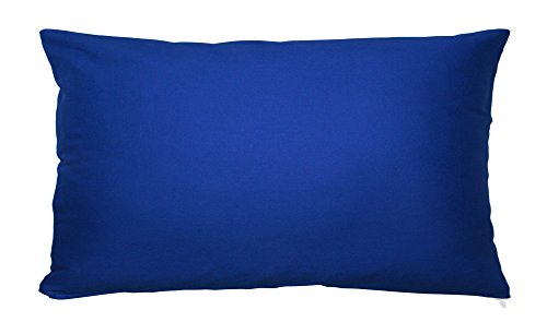 Haus und Deko Kissenbezug 40x80 cm Royal Blau Uni Kissenhülle 100% Baumwolle mit Reißverschluss Kopfkissen Zierkissen Kissen Bezug von Haus und Deko