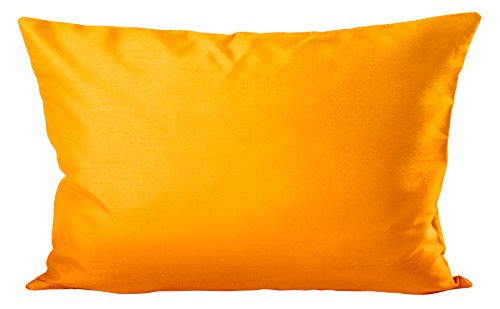 Haus und Deko Kissenhülle Wildseide Optik Uni Kissenbezug ca. 30x50 cm gelb von Haus und Deko