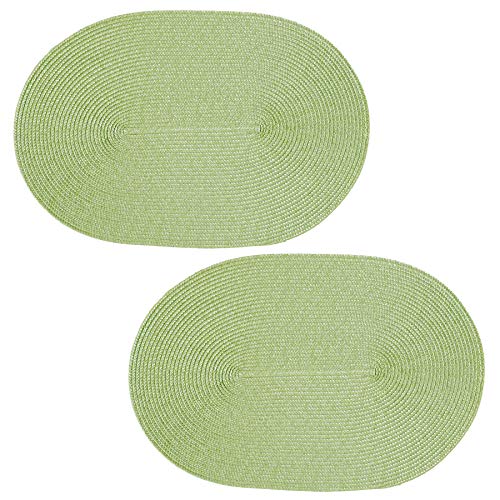 Platzset 2er Set Pistazie oval ca. 45x30 cm Platzdeckchen Tischset geflochtene Optik von Haus und Deko