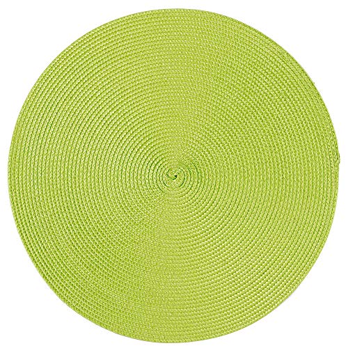 Haus und Deko Platzset Polypro Bastoptik rund ca. 35 cm Ø Anis abwaschbar Tischset Platzdeckchen von Haus und Deko