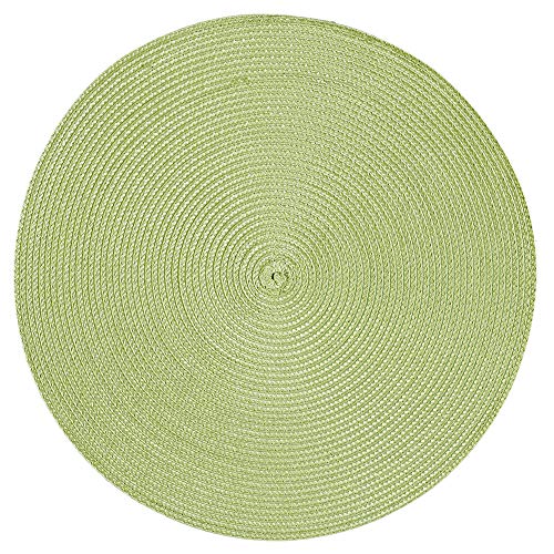 Haus und Deko Platzset Polypro Bastoptik rund ca. 35 cm Ø Pistazie abwaschbar Tischset Platzdeckchen von Haus und Deko