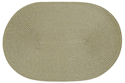 Haus und Deko Platzset Polypro oval ca. 45 x 30 cm Natur Platzdeckchen Tischset geflochtene Bast-Optik von Haus und Deko