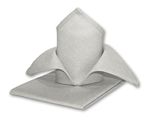 Haus und Deko Stoffservietten 4er Pack Struktur Leinen-Optik bügelfrei 50x50 cm Servietten #1239 (Silber) von Haus und Deko