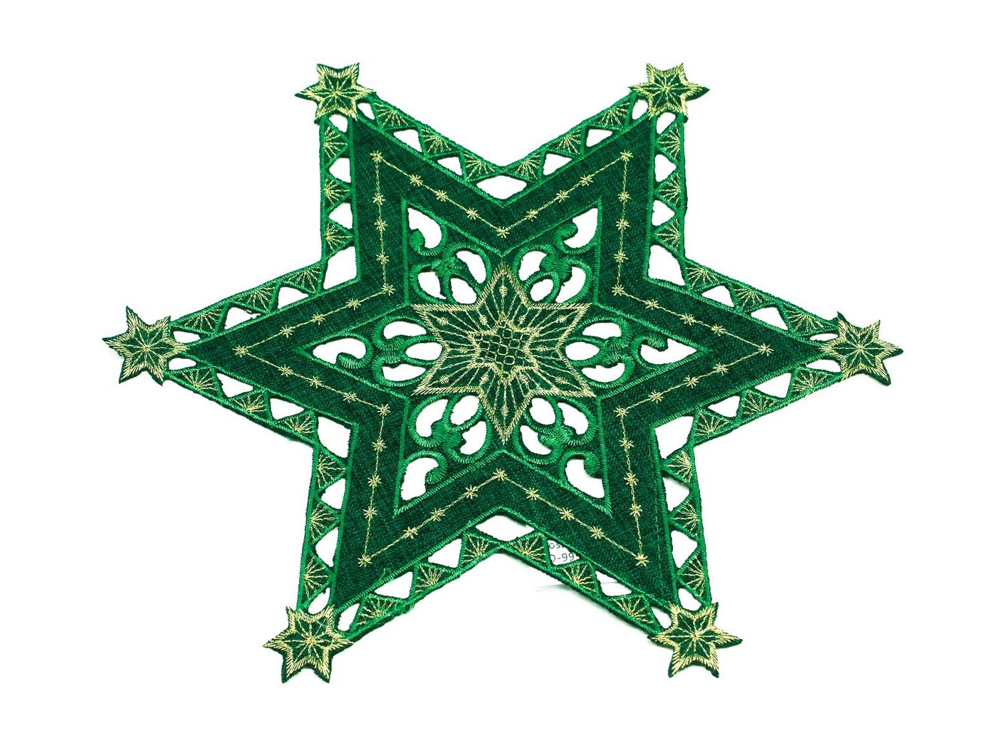 Haus und Deko Tischdecke Sterne Weihnachten Deckchen Advent bestickt Untersetzer Mitteldecke (1-tlg) von Haus und Deko