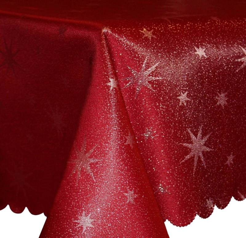 Haus und Deko Tischdecke Tischdecke Lurex Sterne Tischwäsche mit Glitzer (1-tlg) von Haus und Deko