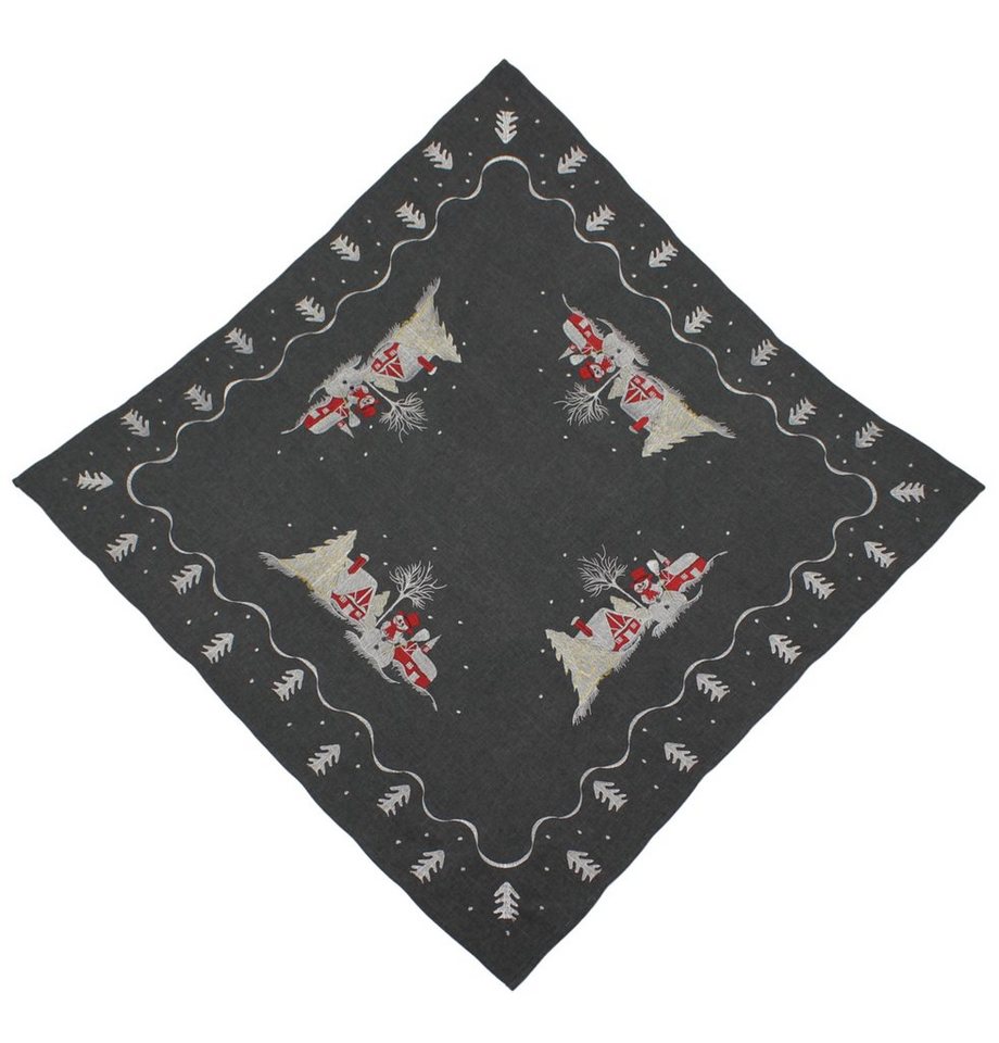 Haus und Deko Tischdecke Tischdecke Weihnachten 85x85 cm Leinenoptik Tischdecken Advent (1-tlg) von Haus und Deko