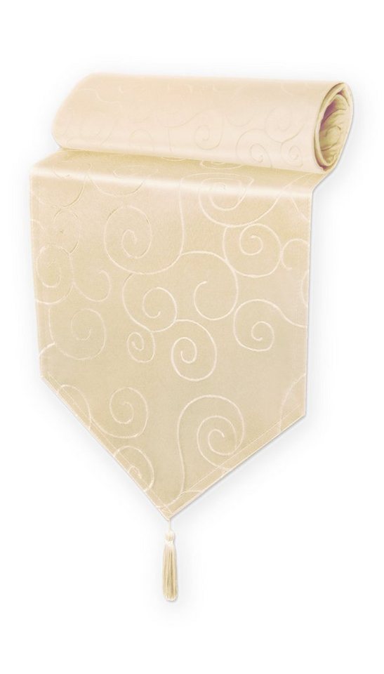 Haus und Deko Tischdecke Tischläufer Damast Ornamente klassisch Tischdecke (1-tlg) von Haus und Deko
