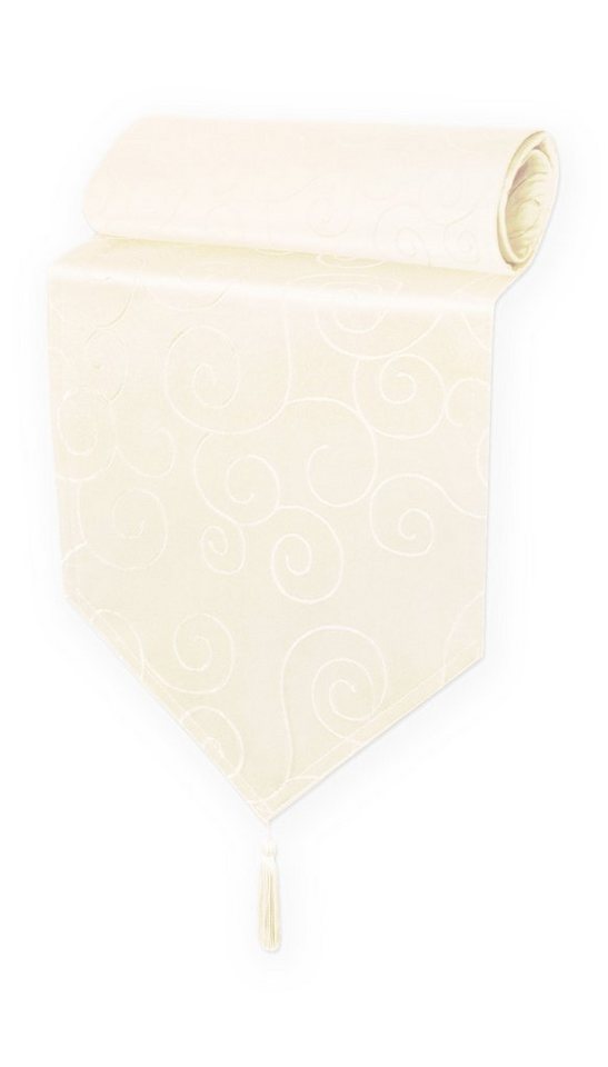 Haus und Deko Tischdecke Tischläufer Damast Ornamente klassisch Tischdecke (1-tlg) von Haus und Deko
