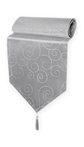Haus und Deko Tischläufer Damast 40x140 cm Silber Ornamente Circle, dekorative Tischdecke, Tischband mit Quaste, Moderne Mitteldecke für Wohnzimmer Esszimmer, Gastronomie Tischdecken Haus und Deko Tischläufer Damast 40x140 cm Silber Ornamente Circle, dekorative Tischdecke, Tischband mit Quaste, Moderne Mitteldecke für Wohnzimmer Esszimmer, Gastronomie Tischdecken von Haus und Deko