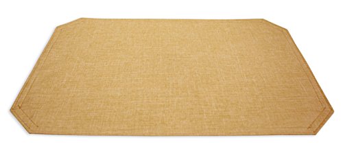 Haus und Deko Tischset Leinen Optik 35 x 50 cm Sand Beige Platzset waschbar wasserabweisend beschichtet Untersetzer Platzsets Küche Esstisch Wohnzimmer Platzdeckchen pflegeleicht von Haus und Deko