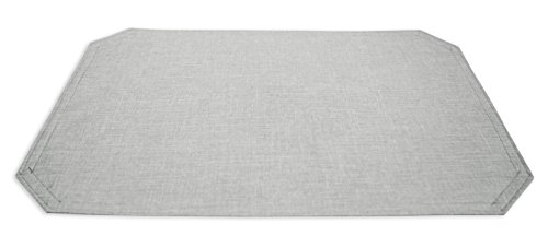 Haus und Deko Tischset Leinen Optik 35 x 50 cm Silber Platzset waschbar wasserabweisend beschichtet Untersetzer Platzsets Küche Esstisch Wohnzimmer Platzdeckchen pflegeleicht von Haus und Deko