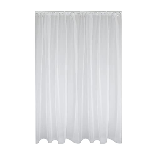 Haus und Deko Voile Dekoschal Gardine Emotion weiß 140 x 260 cm Organza Vorhang Kräuselband klassisch transparent kurz mittel oder lang Store Gardinenvorhang Wohnzimmer Schlafzimmer von Haus und Deko