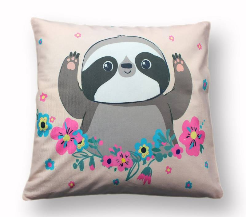 Haus und Deko Kissenbezug Kissenbezug Faultier 40x40 cm Sofakissen Dekokissen Reißverschluss, (1 Stück) von Haus und Deko