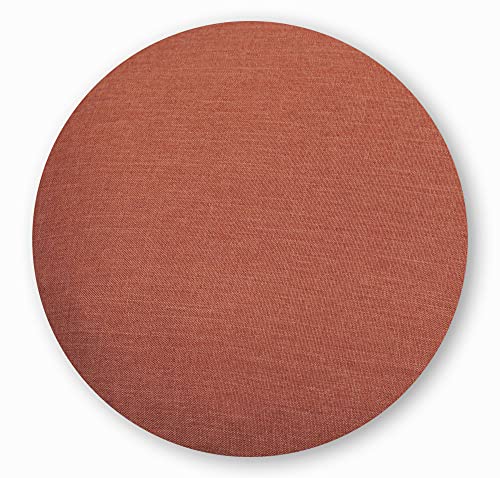 Kissenbezug Leinen Optik Terracotta 50 cm Rund Weich Dekorativ fein strukturiert Kissenbezüge für Sofa Wohnzimmer Schlafzimmer Dekokissen mit verstecktem Reißverschluss Couchkissen von Haus und Deko