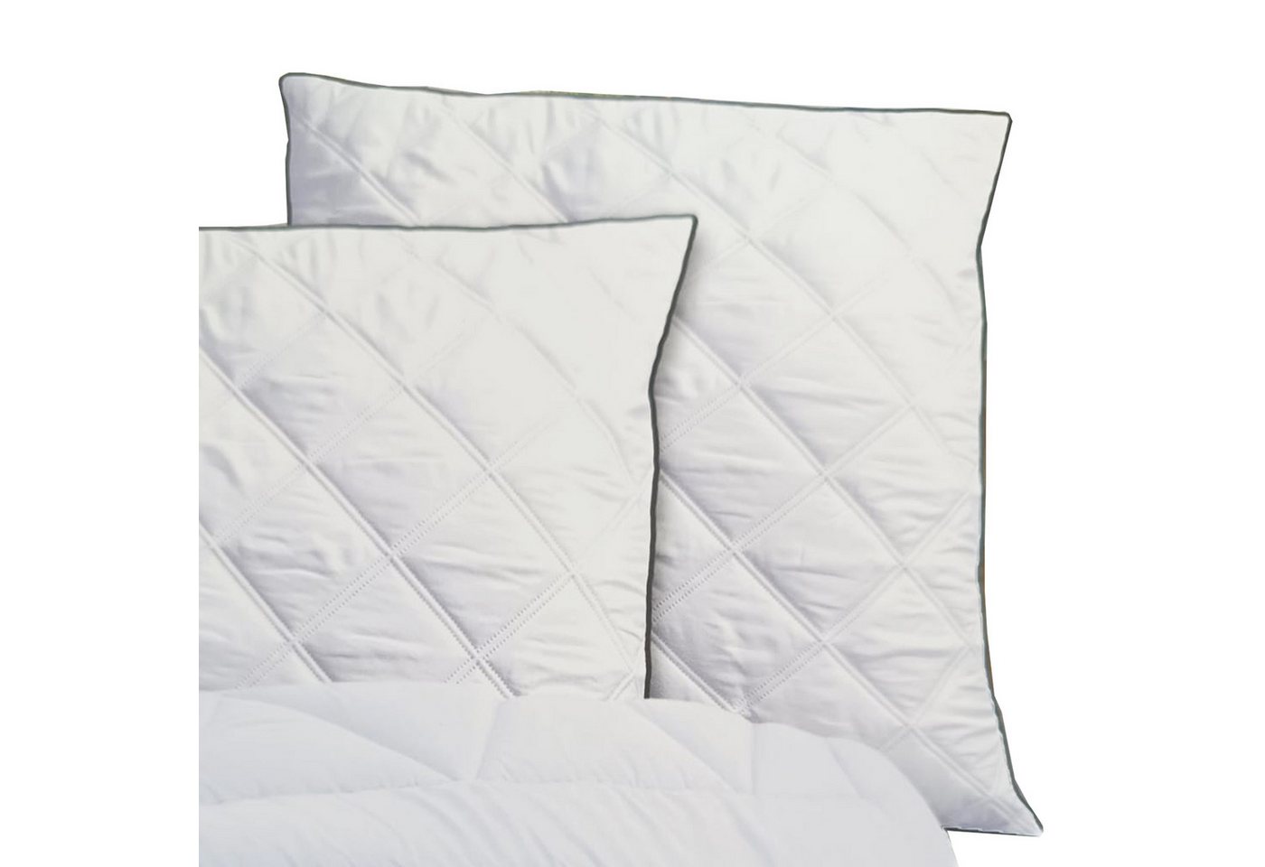 Haus und Deko Kopfkissen Kopfkissen 2er Set Kissen Microfaser antiallergisch 80 x 80 cm Füllkis, Bezug: Microfaser, seitenschläfer,rückenschläfer,bauchschläfer von Haus und Deko