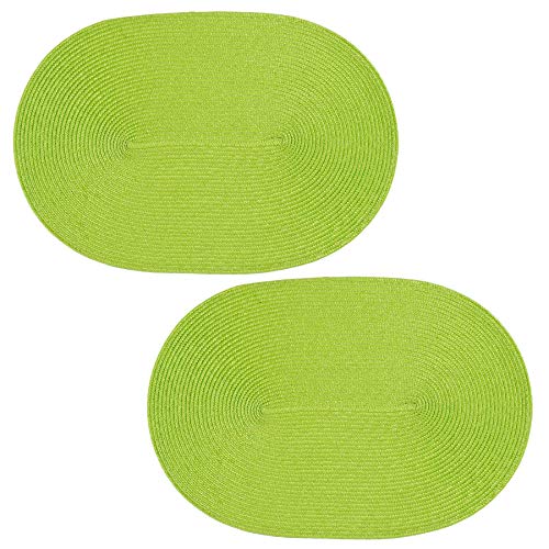 Platzset 2er Set Anis oval ca. 45x30 cm Platzdeckchen Tischset geflochtene Optik Platzset 2er Set Anis oval ca. 45x30 cm Platzdeckchen Tischset geflochtene Optik von Haus und Deko