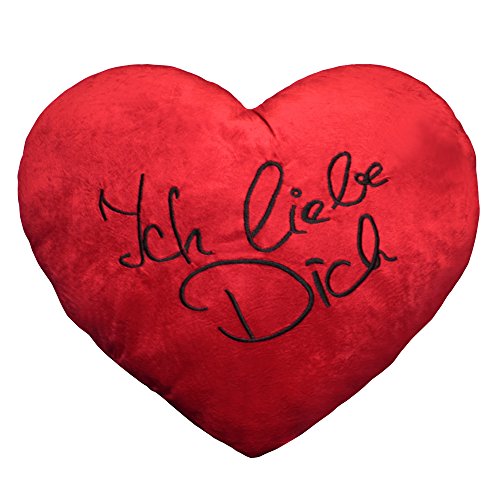 Plüschkissen extra groß ca. 60 cm rotes Herz Kissen incl. Füllung bestickt mit "Ich liebe Dich" Plüschkissen extra groß ca. 60 cm rotes Herz Kissen incl. Füllung bestickt mit "Ich liebe Dich" von Haus und Deko